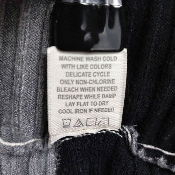 Madison + Hudson Sweater Womens XL Black Gray White Colorblock Ribbed Dolman - Picture 8 of 10